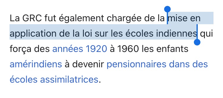 Rôle Gendarmerie royale du Canada dans écoles indiennes